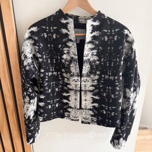 Classiques Entier Wool Black & White Blazer Work Jacket Rorshach Cow Print (S)